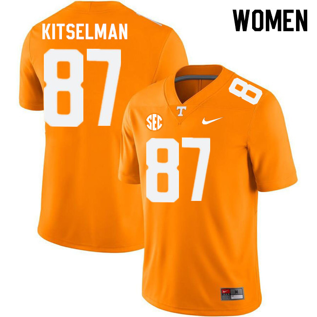 Women #87 Miles Kitselman Tennessee Volunteers College Football Jerseys Stitched-Orange